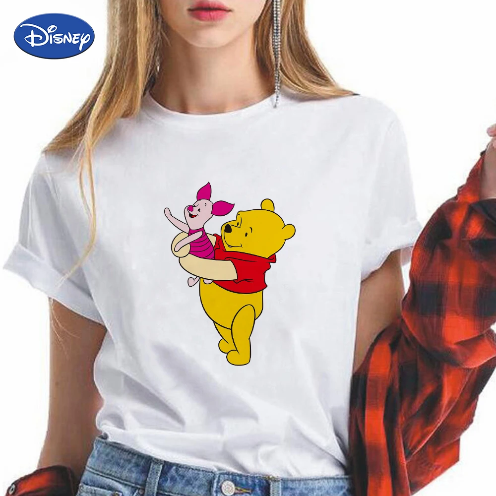

Disney Slim T Shirt Winnie and Piglet Bff Sister Shirts Summer Tshirt Hipster Casual Women Funny 2022 Aesthetic Spanish Street