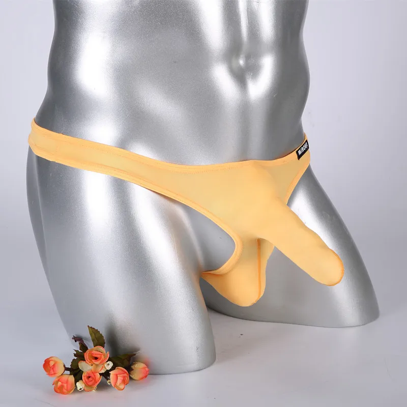 Мужское нижнее белье Elephant pantes Ice Silk мужские стринги G String Насадка-презерватив сексуальное нижнее белье трусы бикини стринги трусики-стринги - Цвет: orange