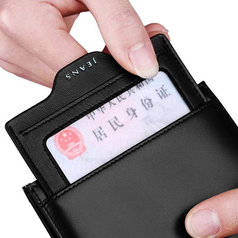 WILLIAMPOLO ultra thin leather wallet men's short fashionable multifunctional buckle clip detachable driver's license card cover