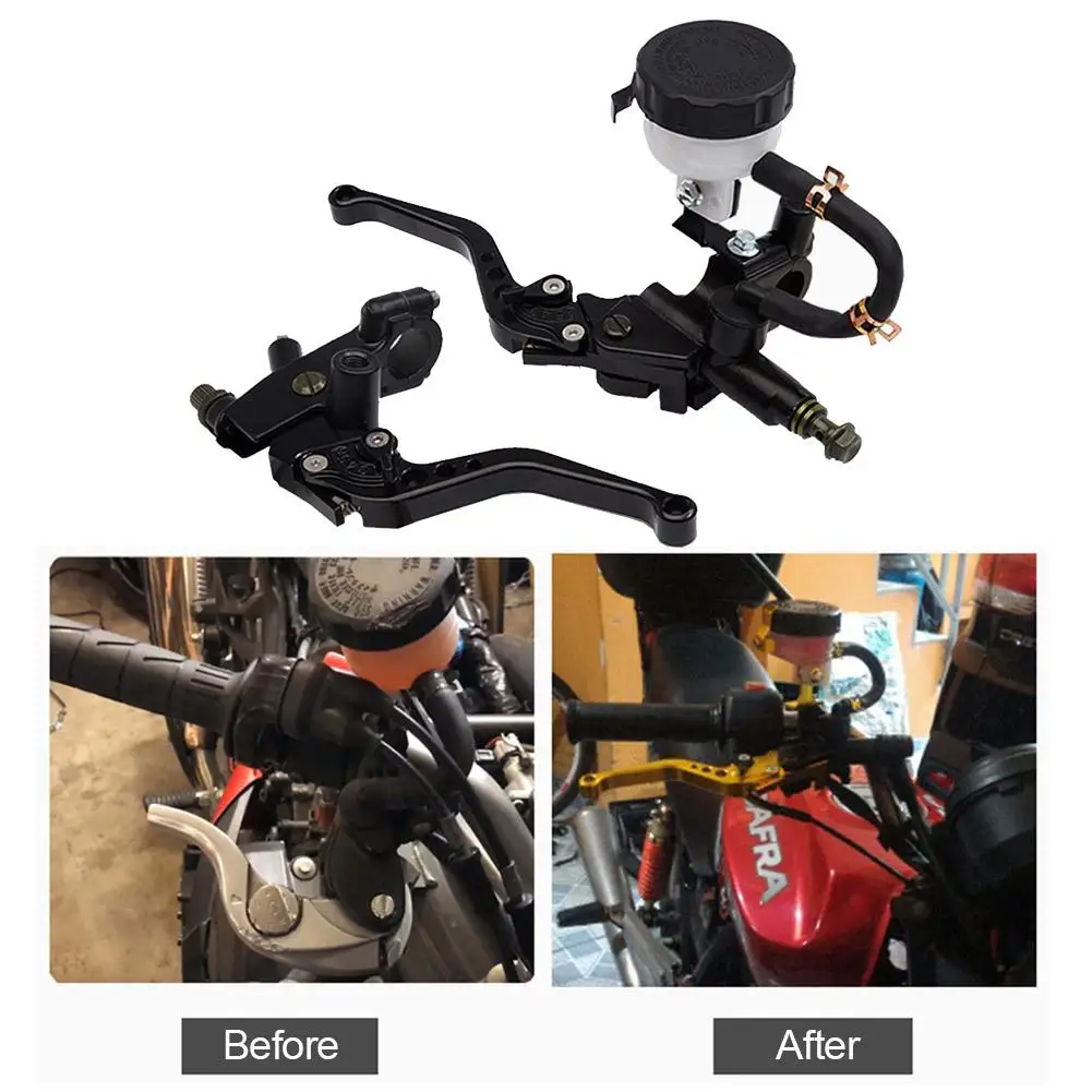 

Universal 22mm Motorcycle Clutch Brake Master Cylinder Reservoir Levers Kit Hydraulic Brake Clutch Lever Left And Right Set