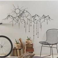 geometric mountains wall stickers home decor living room removable nursery sun wall decals arrows decal creative stickers