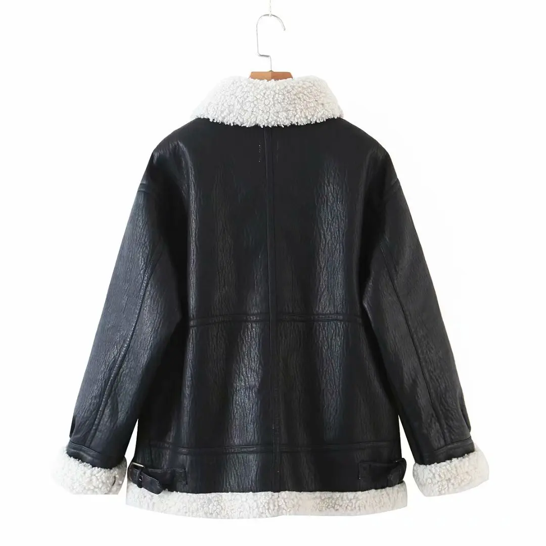 

2021 autumn and winter new products European and American style street fashion urban casual lapel fur jacket jacket