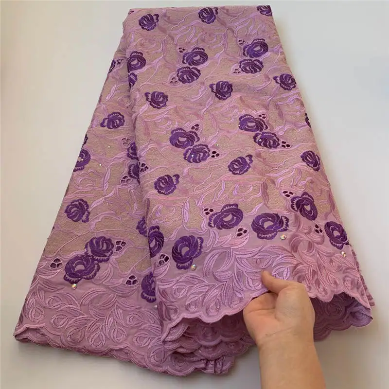 

African Dry Lace 5 Yards Embroidered Lace Fabric Satin Lace With High Quality 2021 African Cotton Lace Fabric ! LGM30305