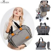 lequeen multifunctional portable diaper bag travel large shoulder bags baby bed diaper changing table pads for outdoor baby care