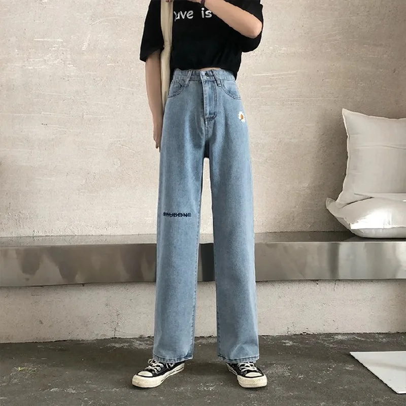 Шикарные джинсы с широкими штанинами для женщин на весну и осень новинка 2020 года