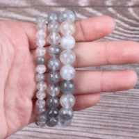 5a natural stone bracelet gray cloud crystal round loose beads jewelry couple women man gemstone gift handmade strand bracele
