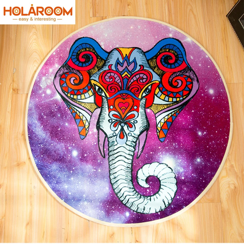 Богемный круглый ковер противоскользящий напольный коврик для гостиной