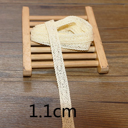 1.1cm 10yards 10 ярдов Diy аксессуары для одежды белые бежевые хлопковые кружева ленты ручной работы хлопок кружева планки свадебное украшение для альбома - Цвет: 1.1cm 10yards