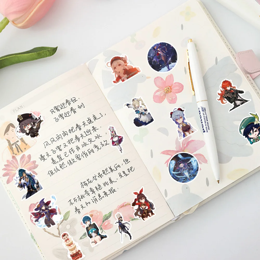 

100PCS Set Game Genshin Impact Stickers For Laptop Skateboard Guitar Waterproof Graffiti Decal Anime Sticker Kids Toys