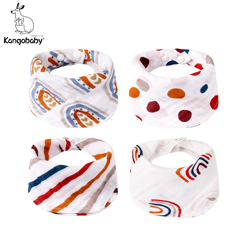 

Kangobaby #My Soft Life# All Season 100% Cotton Muslin Baby Bib Infinity Scarf Newborn Burp Cloth Saliva Towel