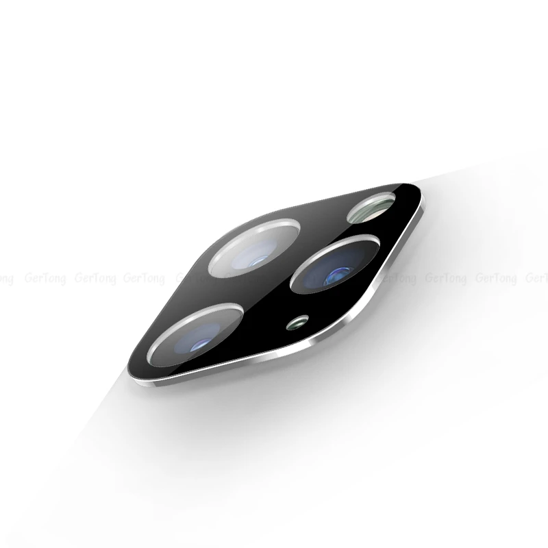 Silver 3D полный задний объектив камеры протектор экрана для iPhone 11 Pro Max стеклянная пленка алюминиевый Объектив защитный чехол для iPhone X XS Max XR - Цвет: Silver