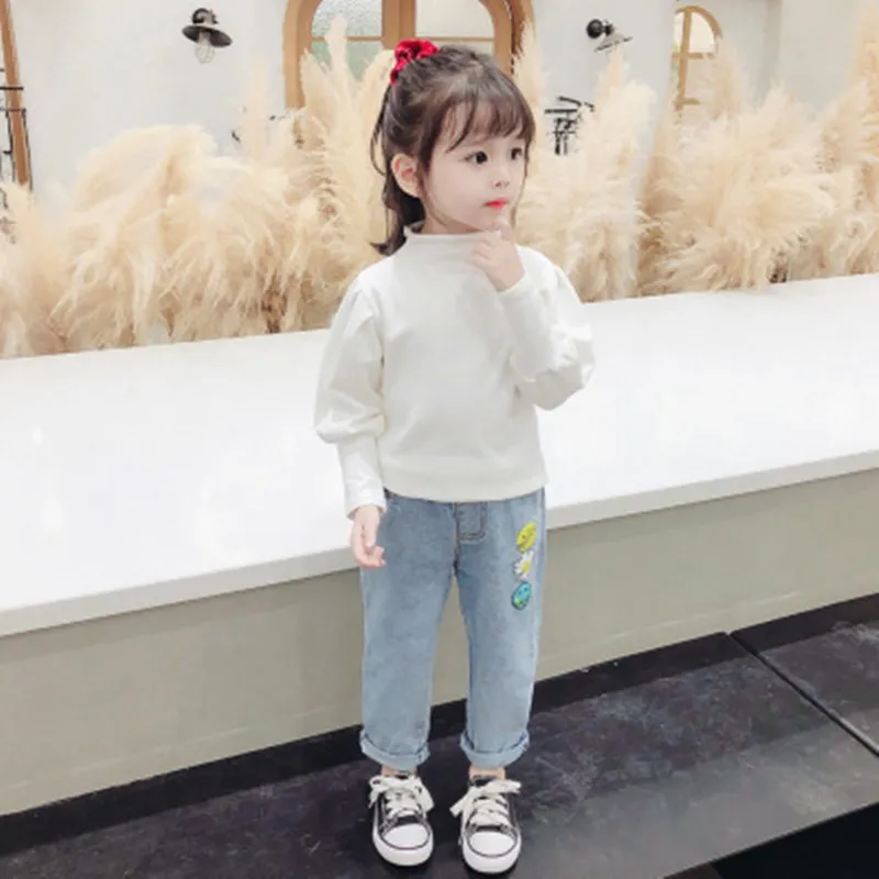 

Girls Long Sleeve Cotton Top 2020 New Children Lantern Sleeve Printed T-shirt Dual-use Base Single Wear Long Sleeve Top Factory