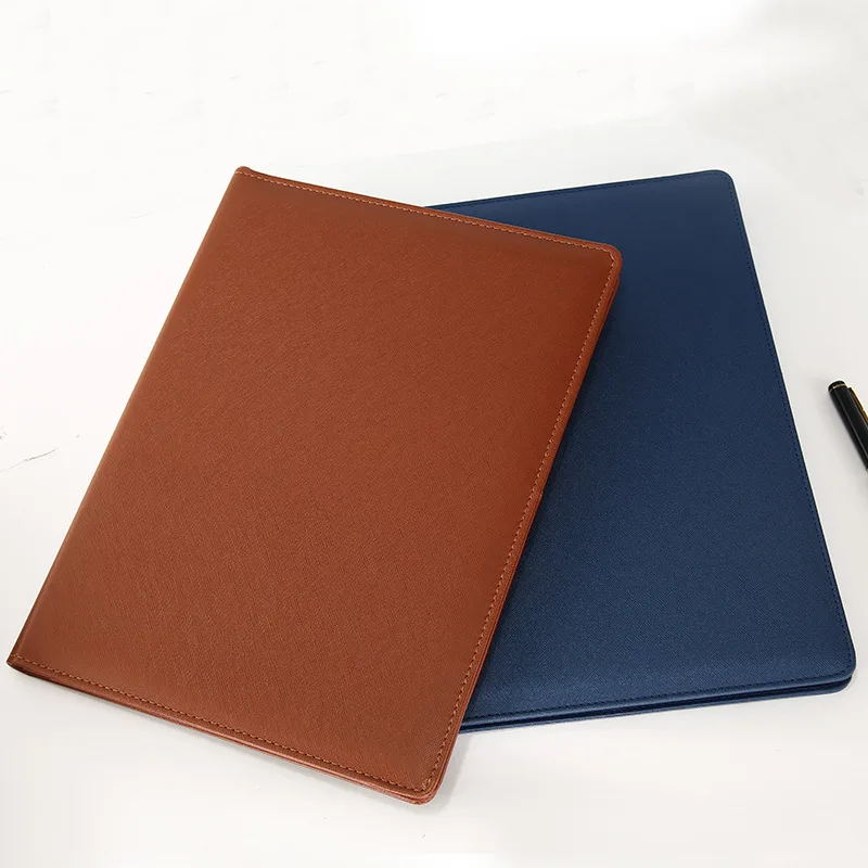 

Pu cover material business office with 12 digit calculator multi function A4 folder office contract document storage stationery