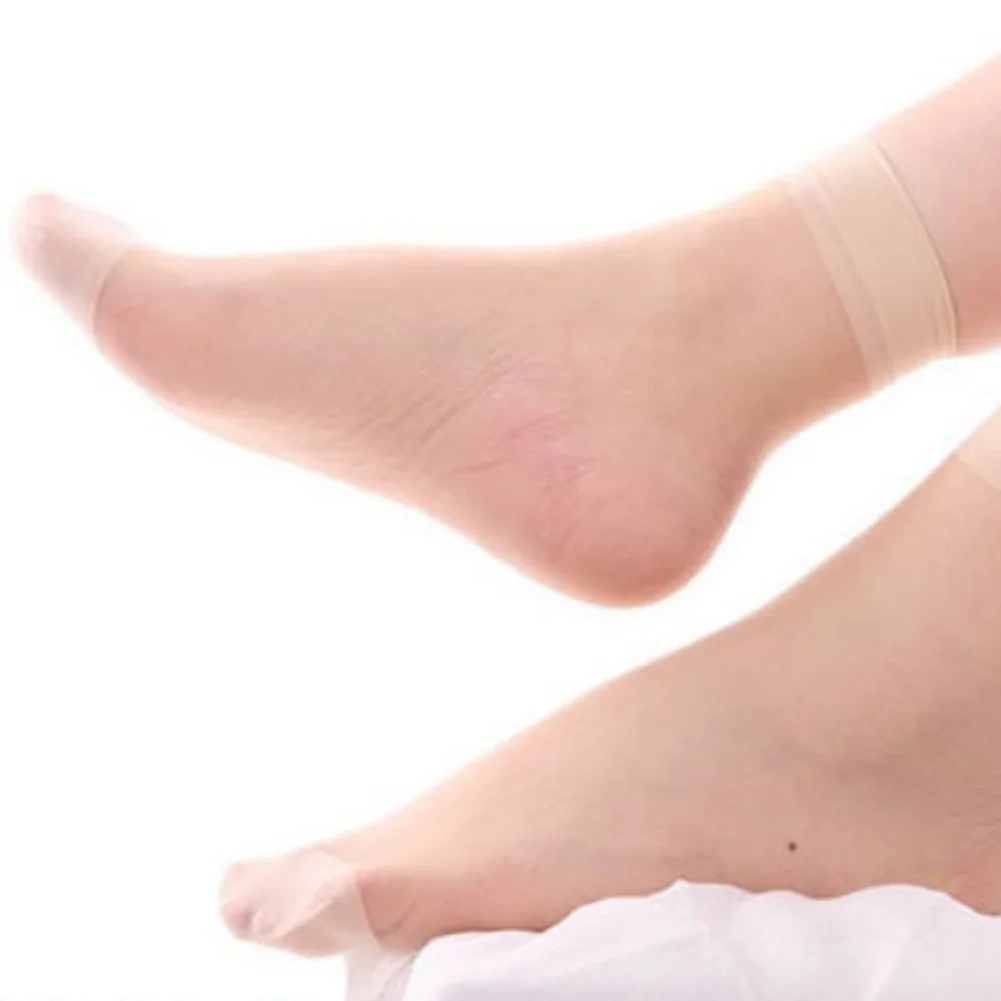 

Summer Sexy Ultrathin Transparent Crystal Silk Socks for Women High Elastic Black Nylon Short Socks Female Socks