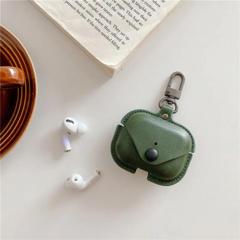 Мягкий чехол для Apple Airpods Pro Кожаный чехол для AirPods 3 Аксессуары беспроводные наушники pro Bluetooth 3 сумка для хранения - Цвет: Green
