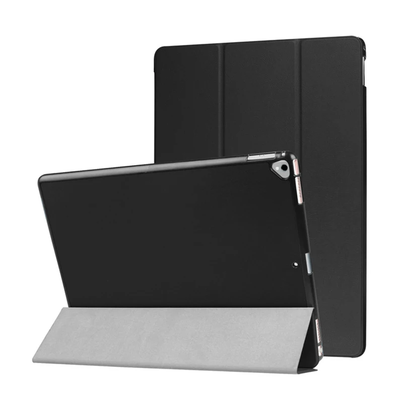 Black MTT Чехол для iPad Pro 12,9 дюйма геометрический тонкий из искусственной кожи Флип Стенд смарт-чехол Авто Режим сна/пробуждения чехол для планшета A1584 - Цвет: Black