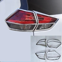 for nissan x trail xtrail t32rogue 2017 2018 2019 car rear tail back light lamp detector frame stick chrome abs cover trim 4pcs