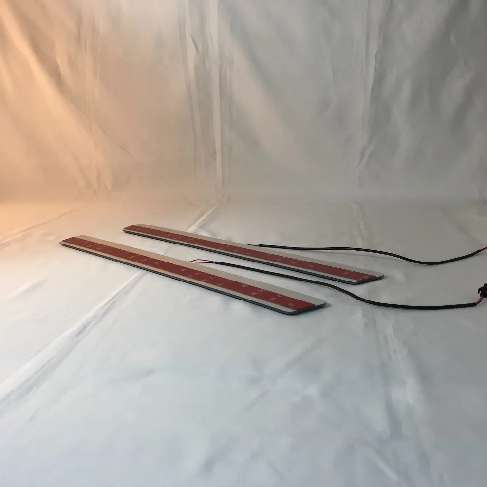 

Express delivery led door sill plate strip welcome light threshold guard protectors for Opel mokka
