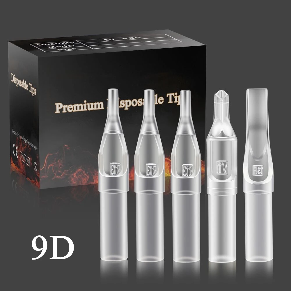 

Одноразовые наконечники для татуировок 50 шт., короткий наконечник для татуировки 9D, стерильные бриллиантовые трубки для татуировок, иглы дл...