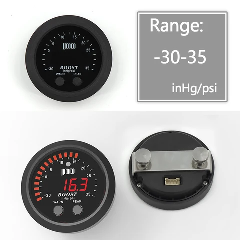 Uviversal 52 мм цифровой-30 дюймов/Hg-35psi электронный датчик турбонаддува ультратонкий измеритель турбонаддува вакуумметр 12 В 24 В