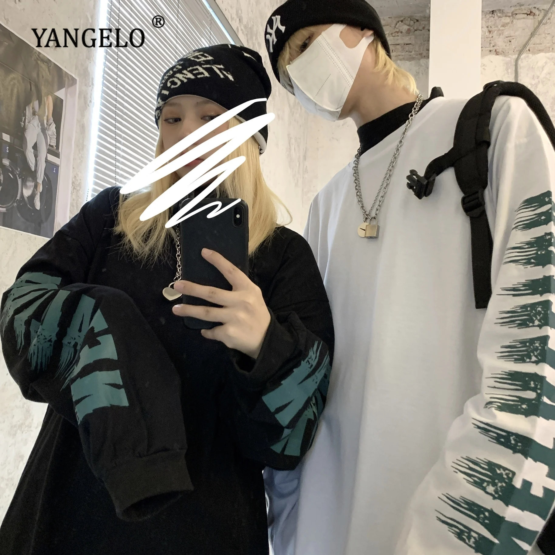 

New Fall 2021 Punk Gothic Unisex Oversized Jumper Pullover Designed Lettering Print Streetwear Girl's Loose Tops Sweatshirt