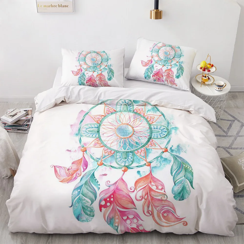 

Bohemian Bed 3D Custom Design White Duvet Cover Sets Pillow Covers 200*230cm Full Twin Double King Size Feather Beddings