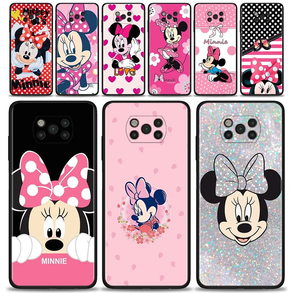 

Case For Xiaomi POCO X3 NFC F3 GT M3 M4 Pro 5G Silicone Coque Soft Bumper Black Capa Disney Cartoon Minnie Mouse