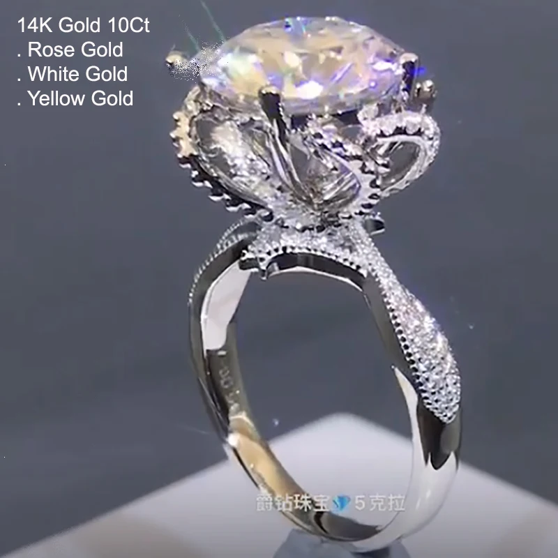 Женское кольцо с бриллиантами 14 К золото 10 карат | Украшения и аксессуары