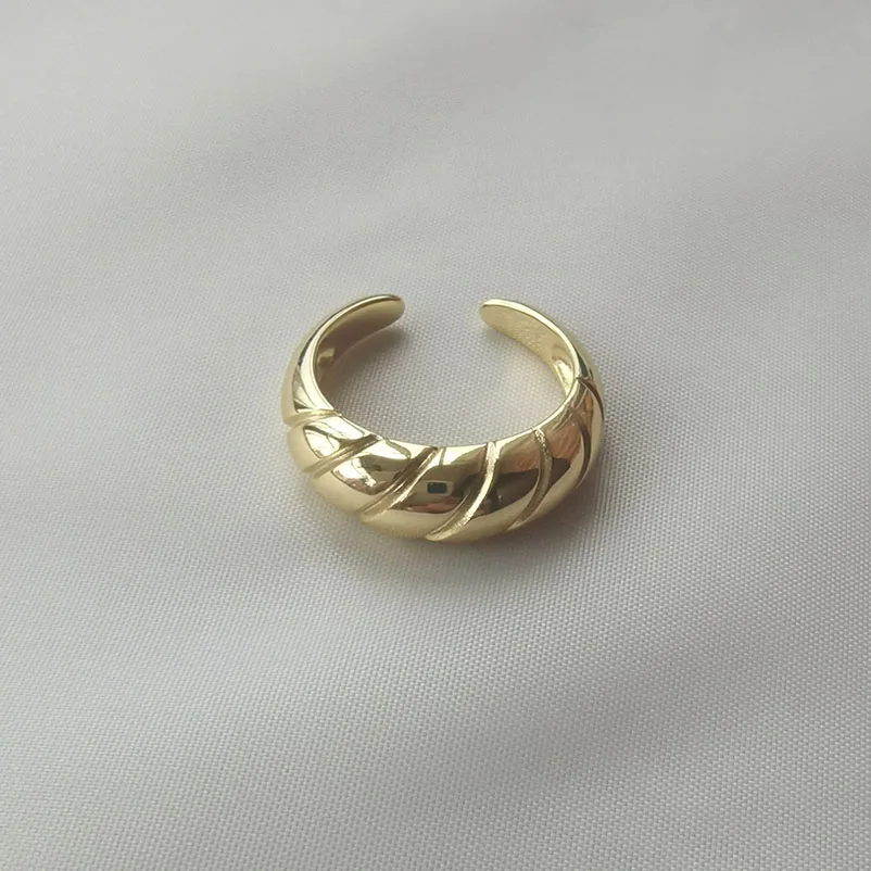 

RAINBOW HOOP Korean Style 2021 New 100% 925 Sterling Silver INS Geometry Simple Open Adjustable Plated Gold Color Rings Women