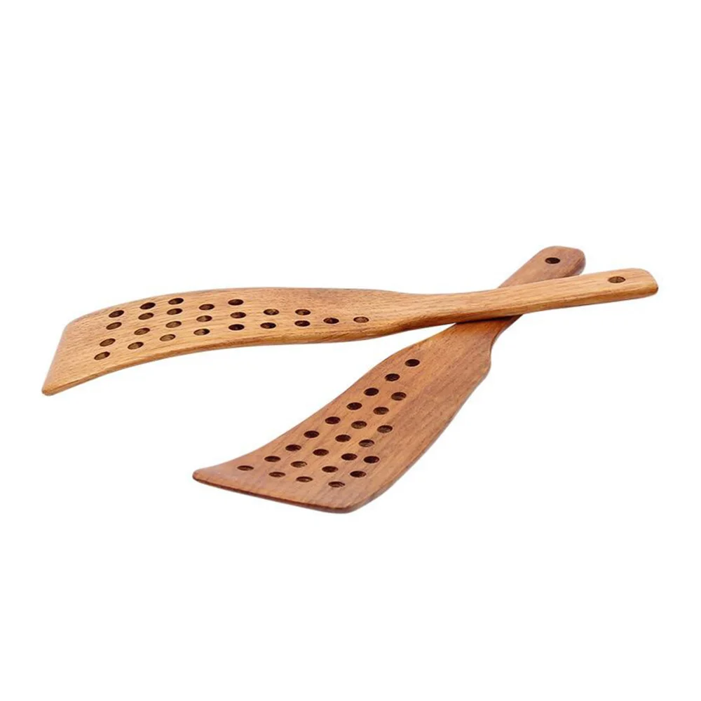 2 шт. Кухня деревянная лопатка 24-отверстие лопатка-фильтр антипригарная