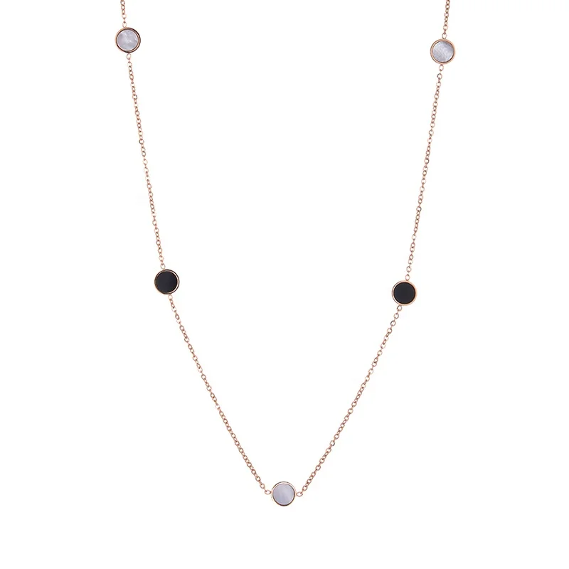 

Newest 2021 Rose Gold Shell Resin Little Round Fashion Women Necklace Jewelry