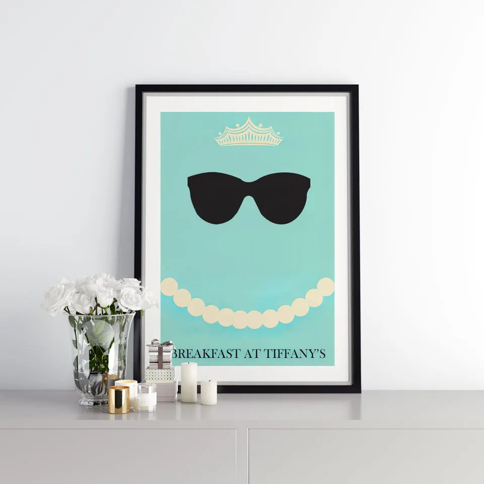 Постер Завтрак у Тиффани в скандинавском стиле Одри Хепберн Картина на холсте