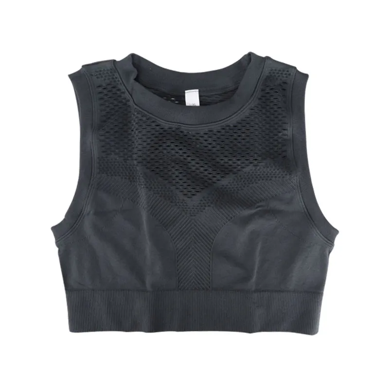 

Women Vital Ombre Seamless Sleeveless Cropped Top Gym Crop Top Yoga Tops Fitness Shirts Women Sports Wear For Women Gym Workout