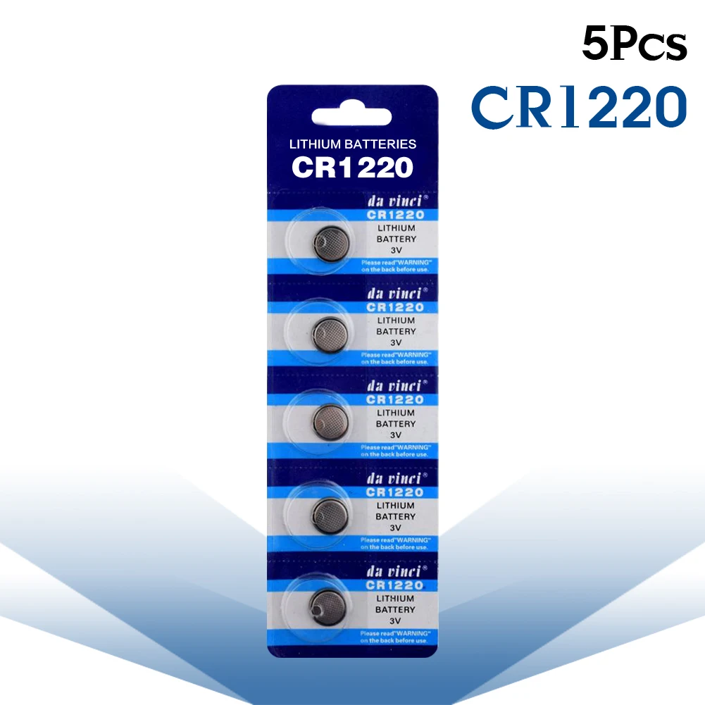 5 шт. батарейки CR1220 DL1220 BR1220 LM1220 литиевая батарея 3 в CR 1220 для часов электронных