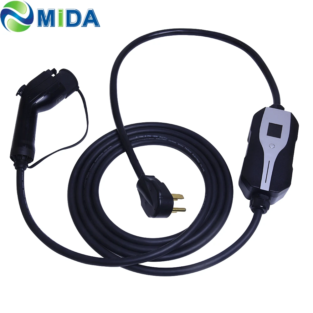J1772 тип 1 32A 24A 20A 16A 10A переключаемое быстрое EVSE EV зарядное устройство с разъемом NEMA