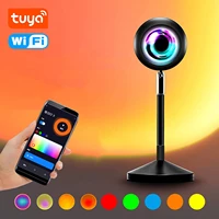 tuya smart sunset projection lamp 5v rainbow atmosphere led night light 6w for room bedroom decoration wifi table lamps usb