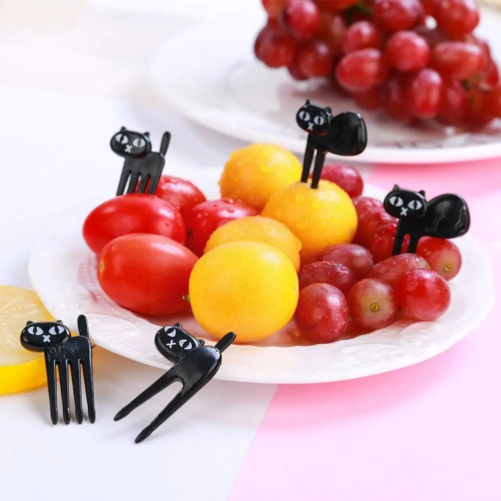 Вилка для фруктов в виде кошки мини-мультяшная детская закуска десерт декор