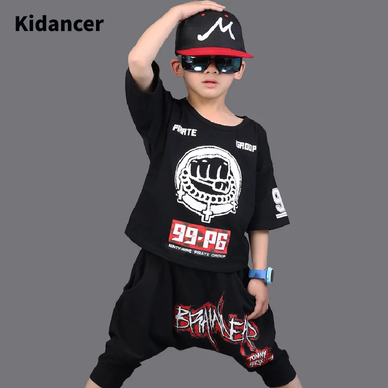 Dance Costume Suit Kids Set Girls Clothing New Summer Boys Sets Clothes 2Pcs Pullover T-Shirt+Harem Pants Children | Детская одежда и