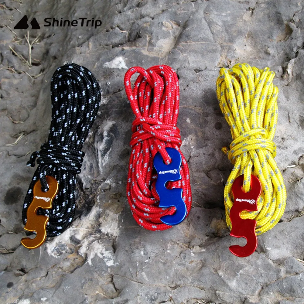 

4PCS 4M Reflective Tent Ropes Camping Awning Guide Rope Canvas Line W/ Buckle Wind Rope Camping Awning Rope Runner Guy Line