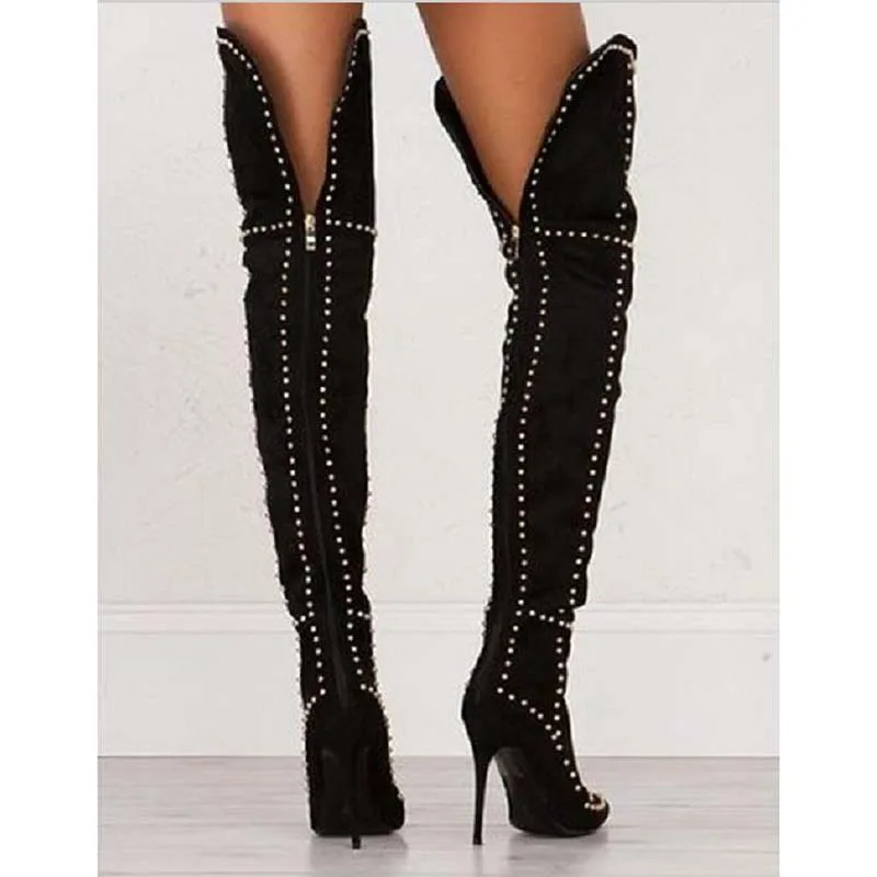 Замшевые Сапоги выше колена с леопардовым принтом новые женские сапоги до бедра