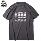 Крутая Мужская футболка COOLMIND из 100% хлопка с программатором, забавная Мужская футболка 010101 с круглым вырезом, код мужской футболки