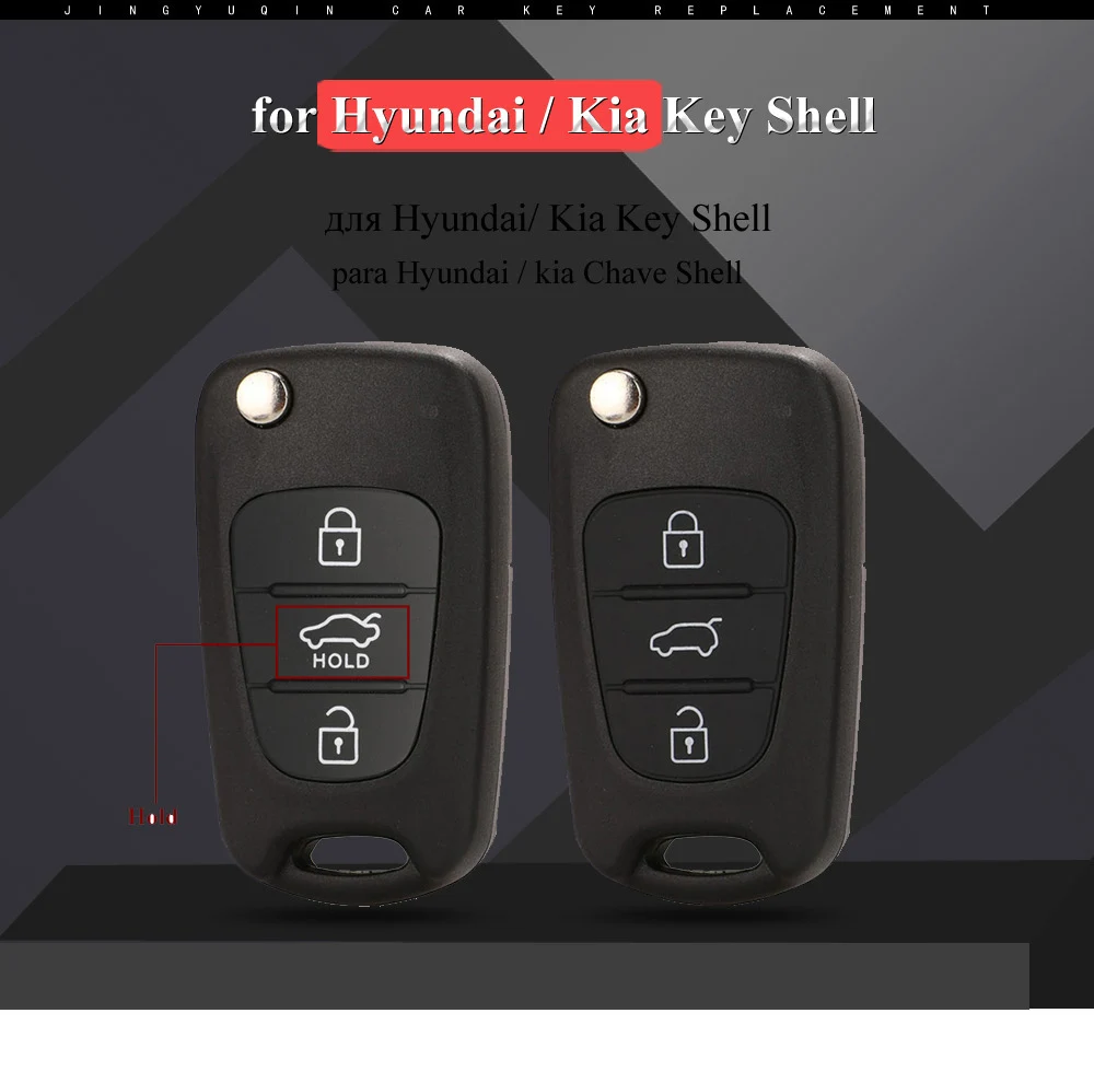 Jingyuqin 10 шт./лот дистанционный флип-ключ для hyundai Avante I30 IX35 Kia K2 K5 Sorento Sportage 3 кнопки Автомобильный складной чехол для ключей