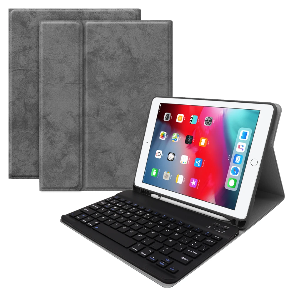 Русская/испанская клавиатура для iPad 10 2 2019 чехол планшета из зернистой
