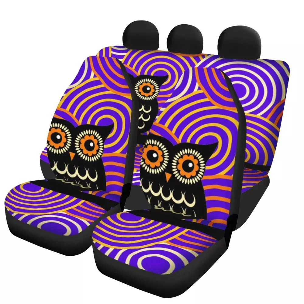 

PinUp Angel Cartoon Owl Pattern Comfortable Car Accessories Front&Back Seat Cover Slip-Resistant Universal Auto Seat Cushion