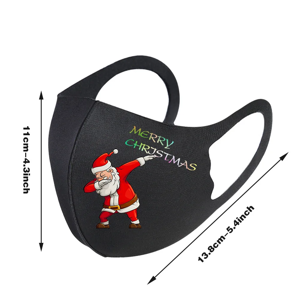 

5pc Kids Christmas Print Mouth Mask Children Washable Breathable Face Mask Reusable Protection washable Earloop Mask Mascarillas