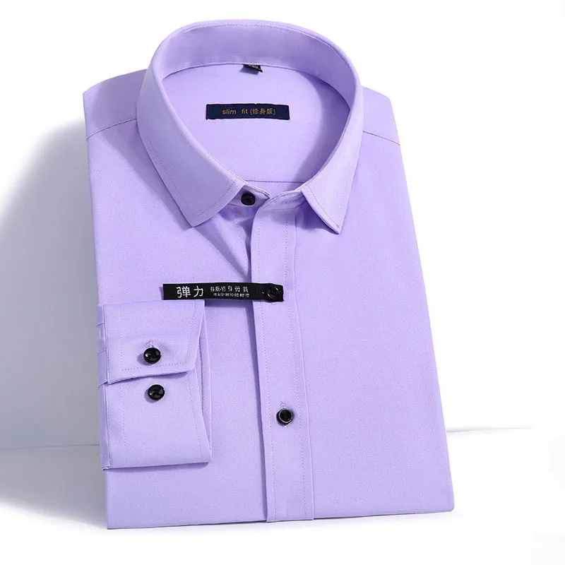 Мужская классическая рубашка из бамбукового волокна однотонная деловая