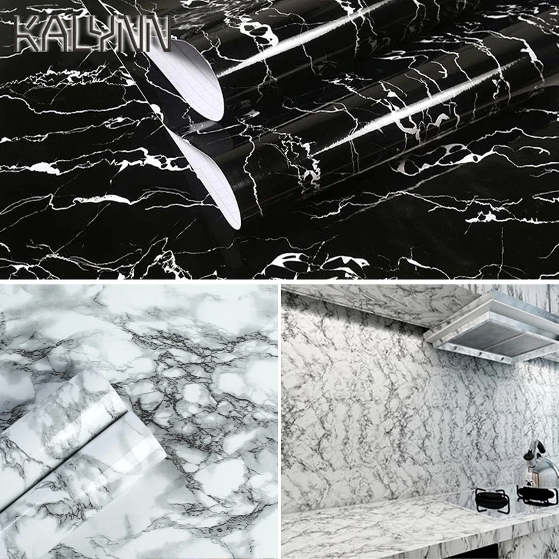 

Marble kitchen Self-Adhesive Wallpaper for Bathroom Kitchen Cupboard Countertops Waterproof Vinyl Contact Paper DIY Wall Sticker