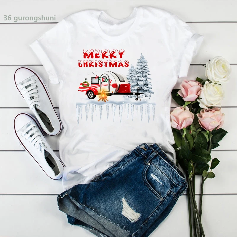 

Women t-shirt cartoon wine and dog football car christmas clothing tops print t shirt femme summer fashion kawaii female tshirt