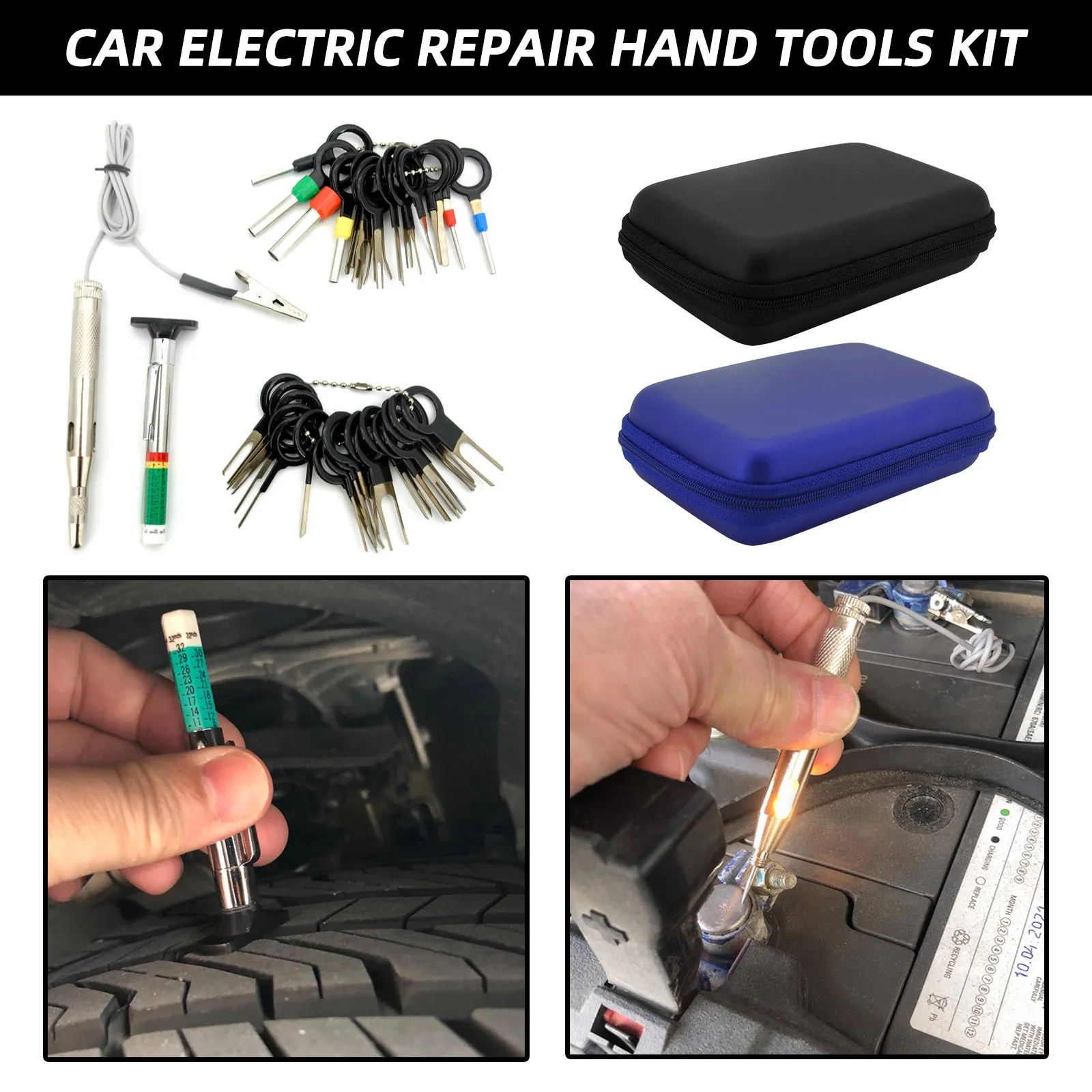 

Car Terminal Removal Electrical Wiring Crimp Connector Pin Extractor Kit Car Electric Repair Hand Tools Kit Accessories