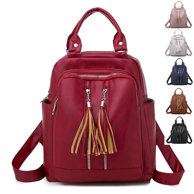

New Design Women Crossbody Backpack Travel Shoulder Bags Waterproof Rucksack Girls School Bag Mochila Feminina Tassel